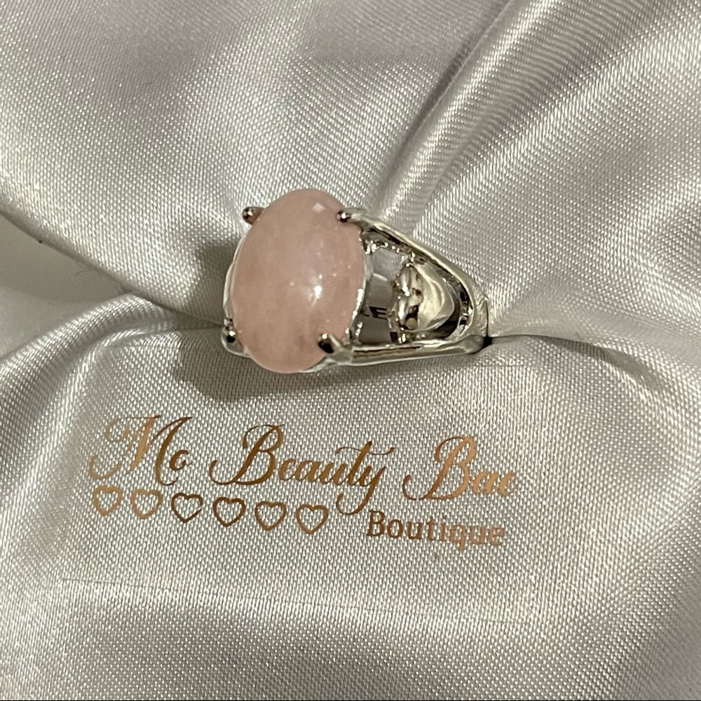 Rose Quartz Heart Ring - Picture 2 of 5